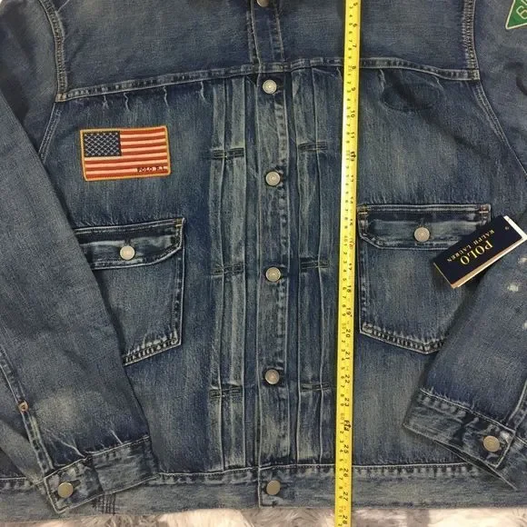 Men's POLO-RALPH LAUREN "SPORTSMAN" Denim Jacket (Casting Club) vintage - Picture 6 of 16